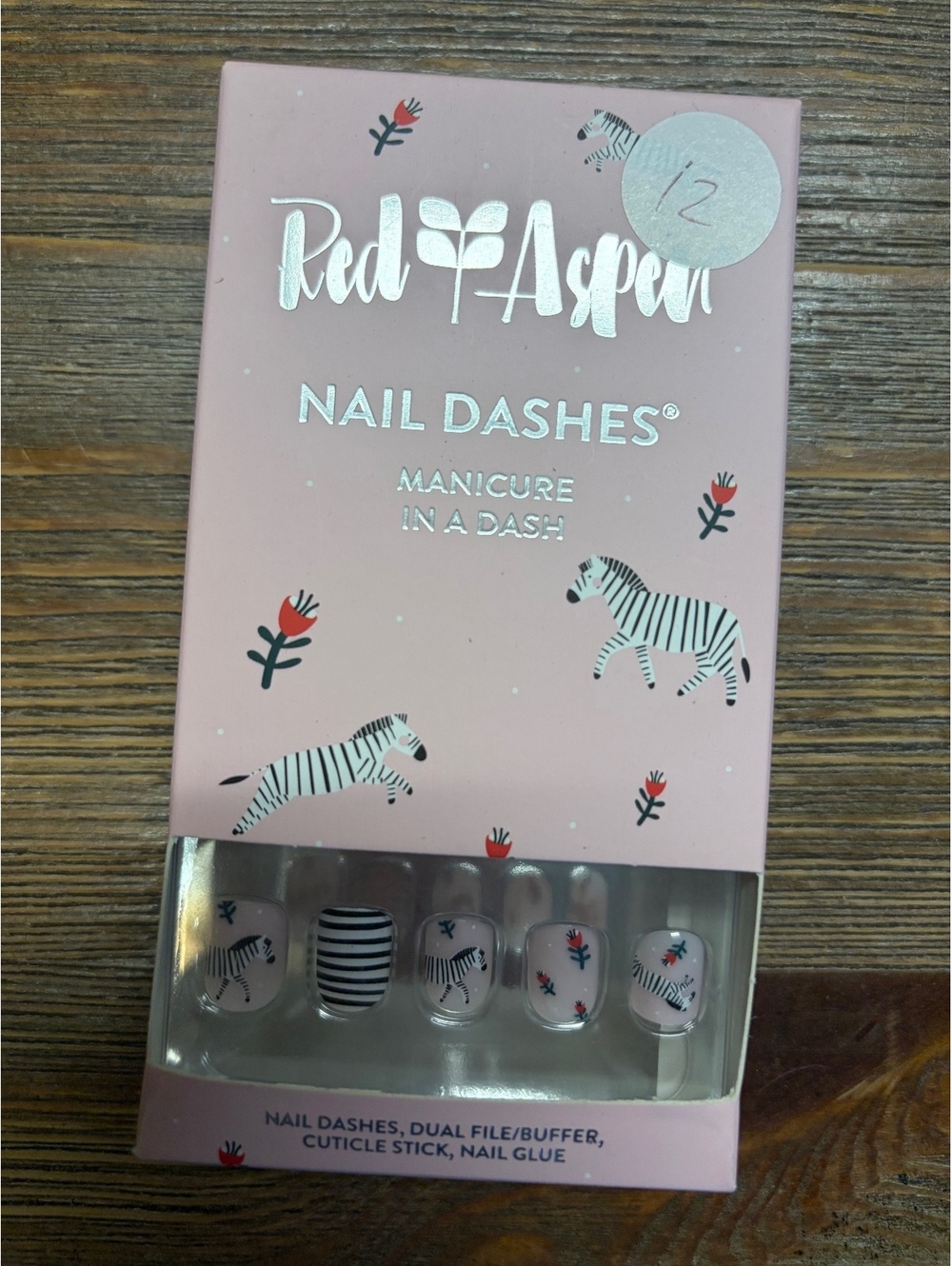 Red Aspen Nail Dashes Press-On Nails Amaya’s Zig Zag Zebra